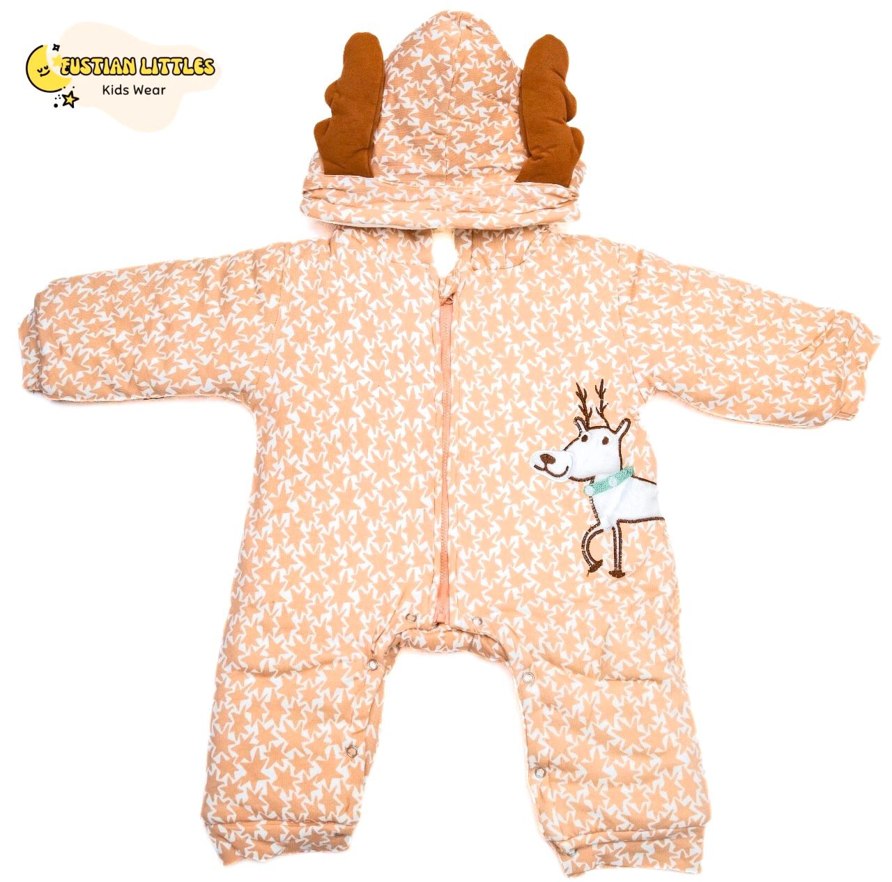 Character Romper – Beige Brown & White (Unisex)