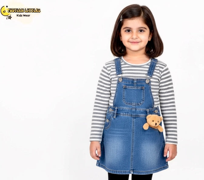 Girls Jean Skirt with Inner Shirt – Mid Season Wear