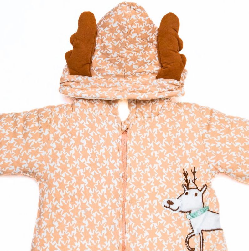 Character Romper – Beige Brown & White (Unisex)