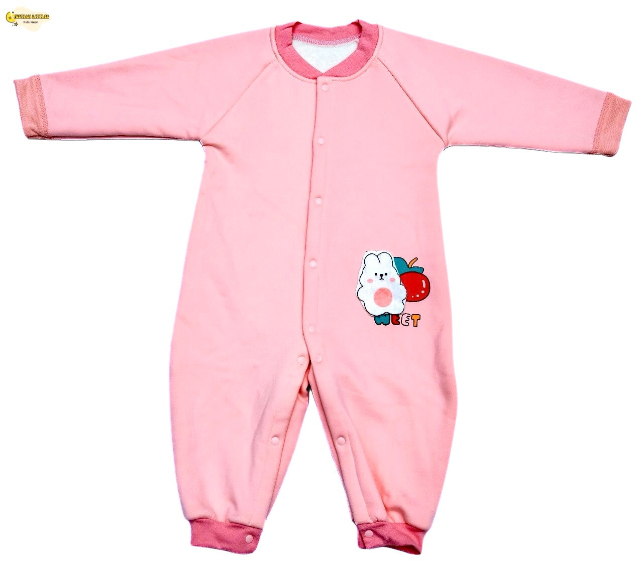 CozyCharm Fleece Romper – Baby Girls