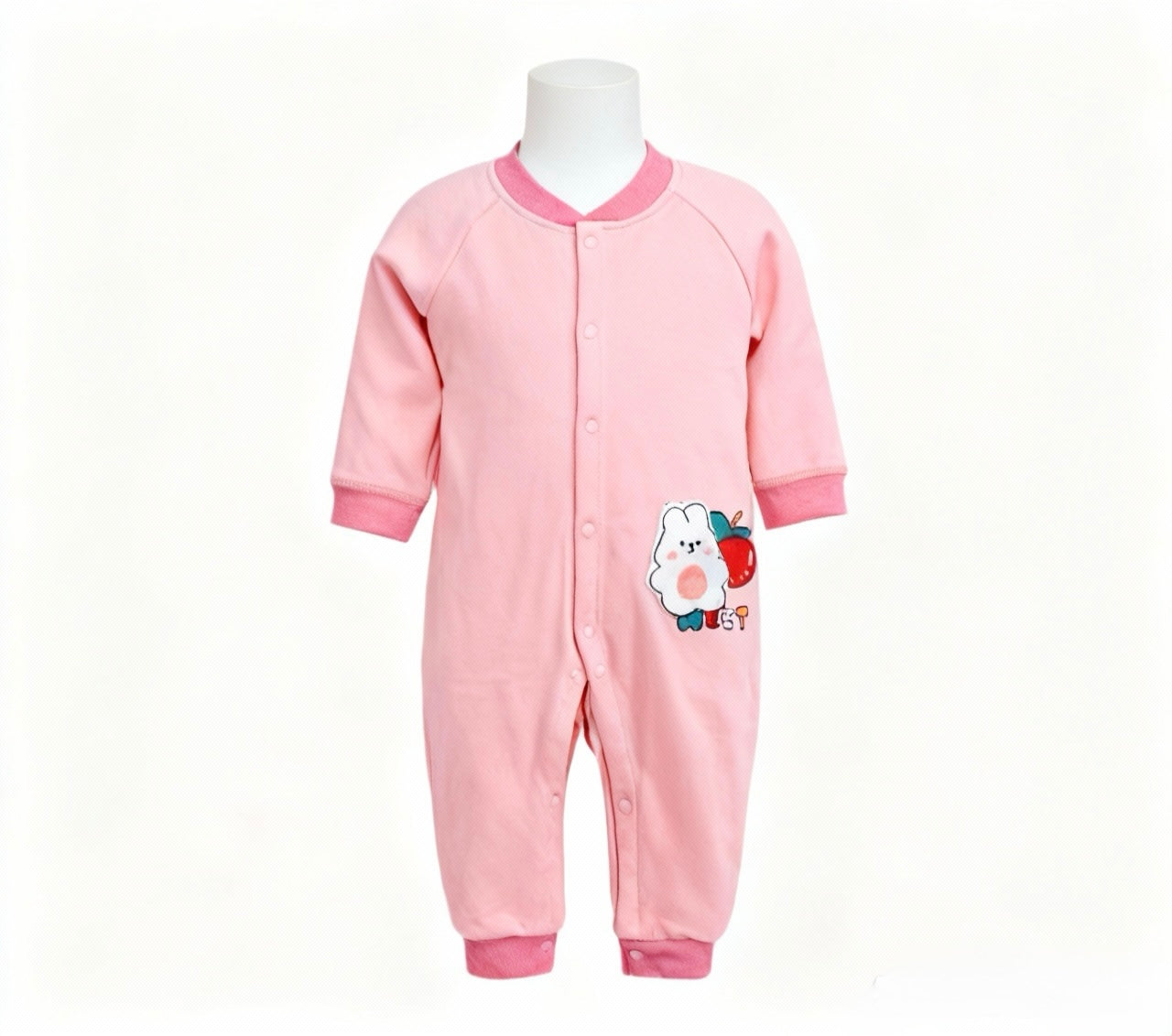 CozyCharm Fleece Romper – Baby Girls